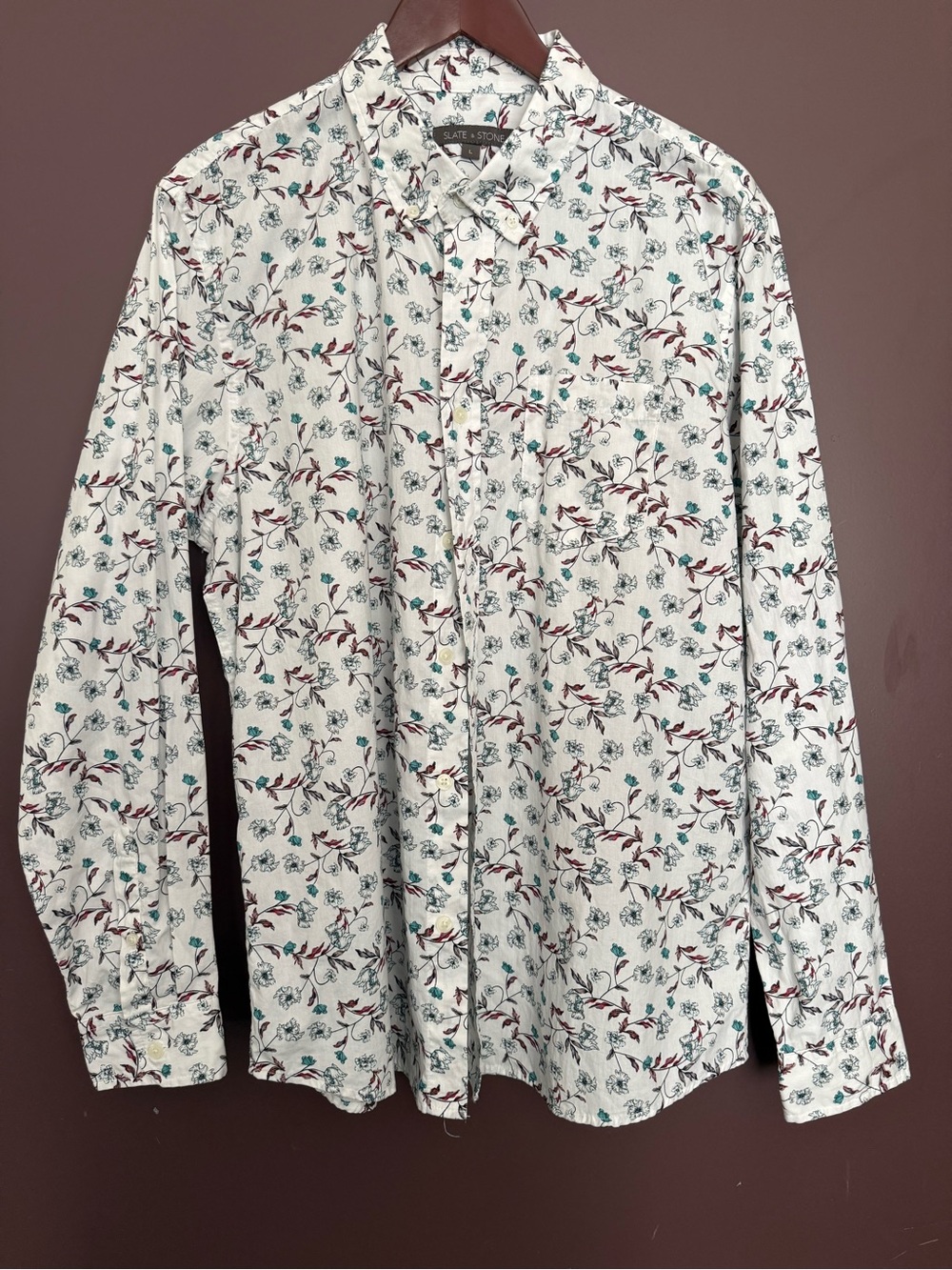 Slate and Stone 100% cotton floral button down